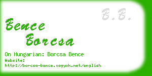 bence borcsa business card
